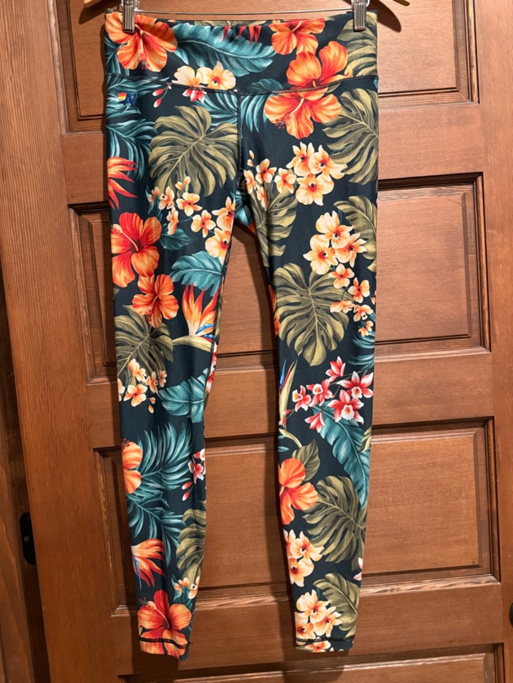 Aviator Nation Tropical Floral Leggings Size L NEW w/out tag Loungewear Large